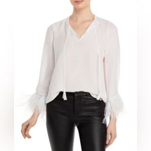 KOBI HALPERIN
Jilly Silk Fringe Cuff Tie Neck Blouse